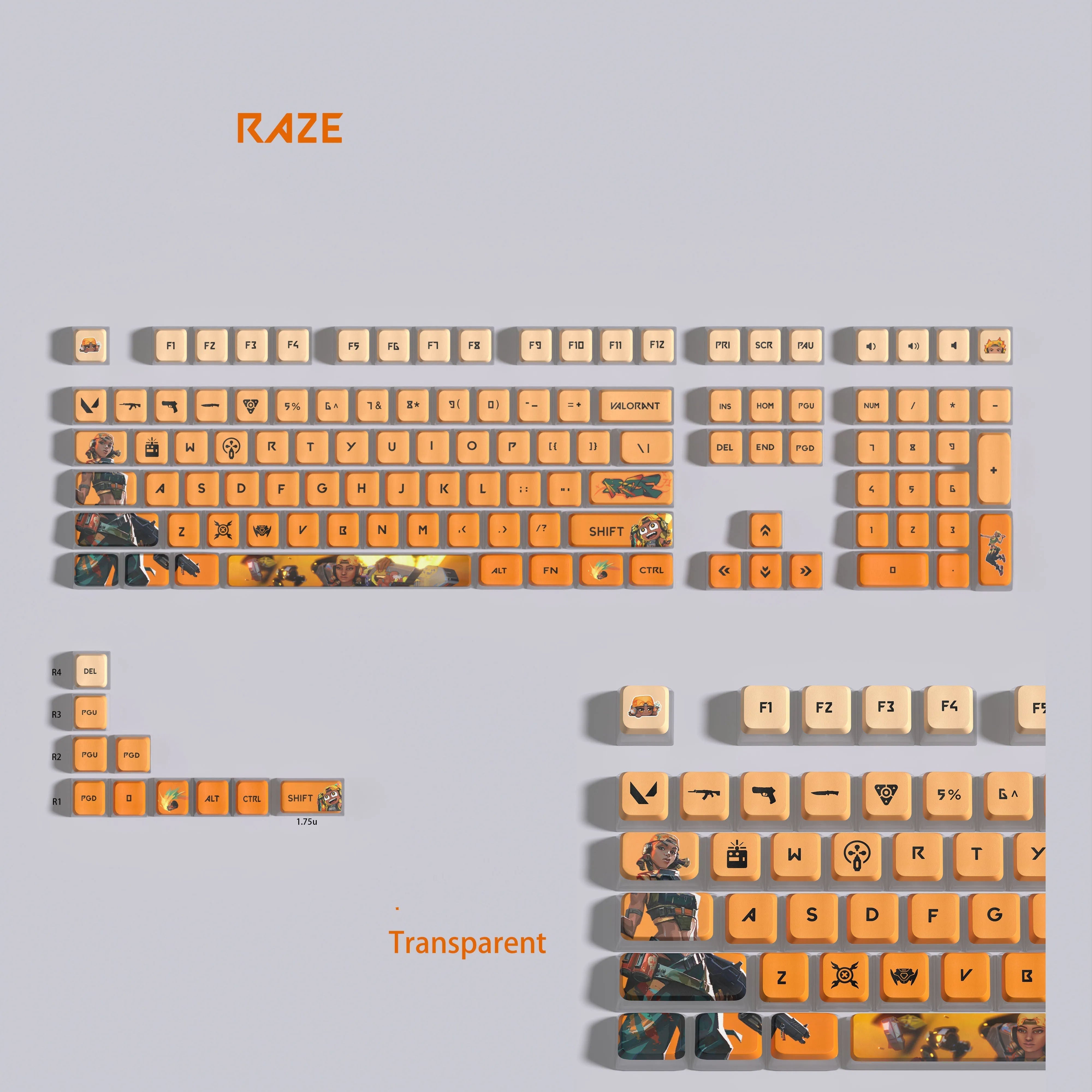 VALORANT Raze keycaps full set 119 keys ASA Profile