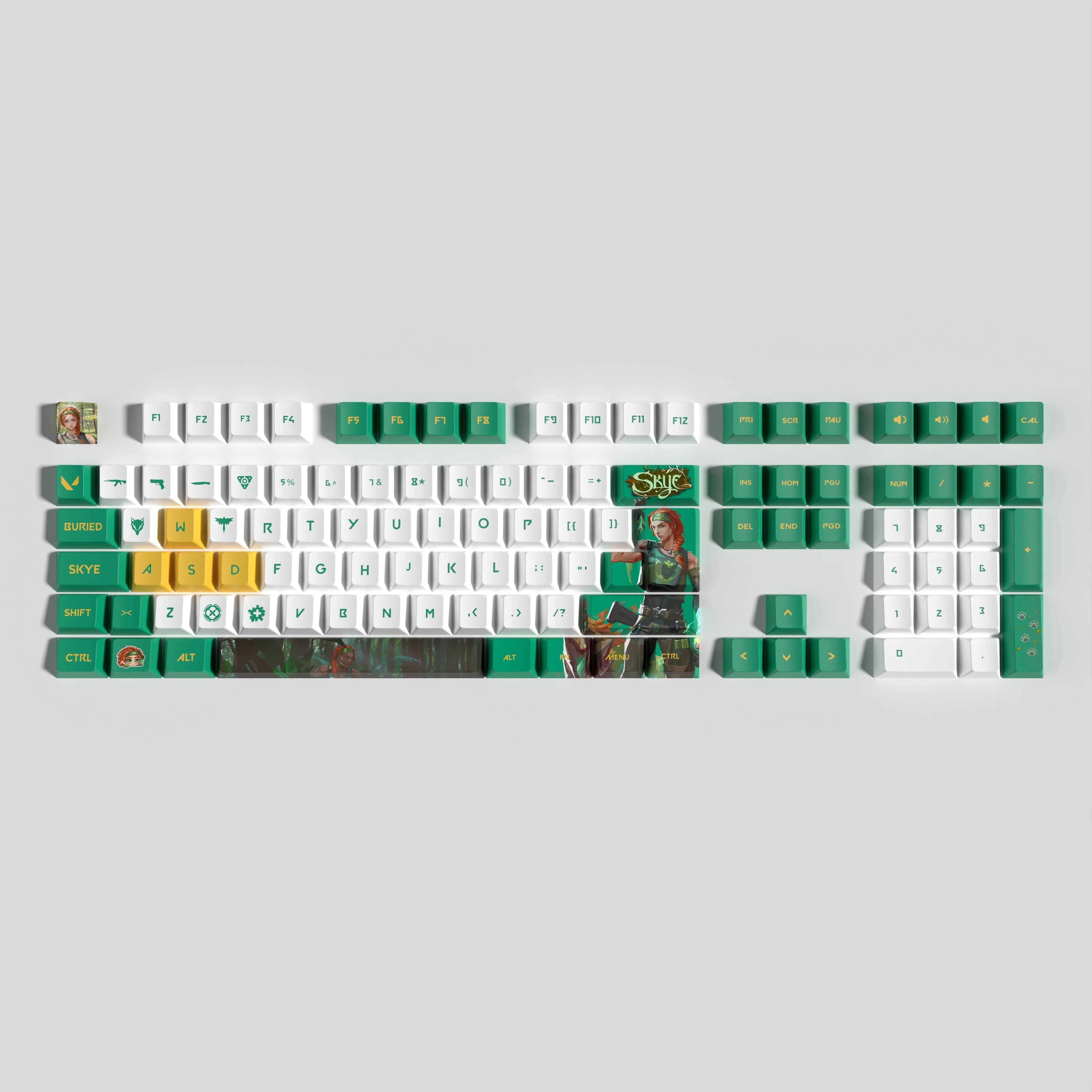 VALORANT SKYE KEYCAPS FULL SET TRANSPARENT