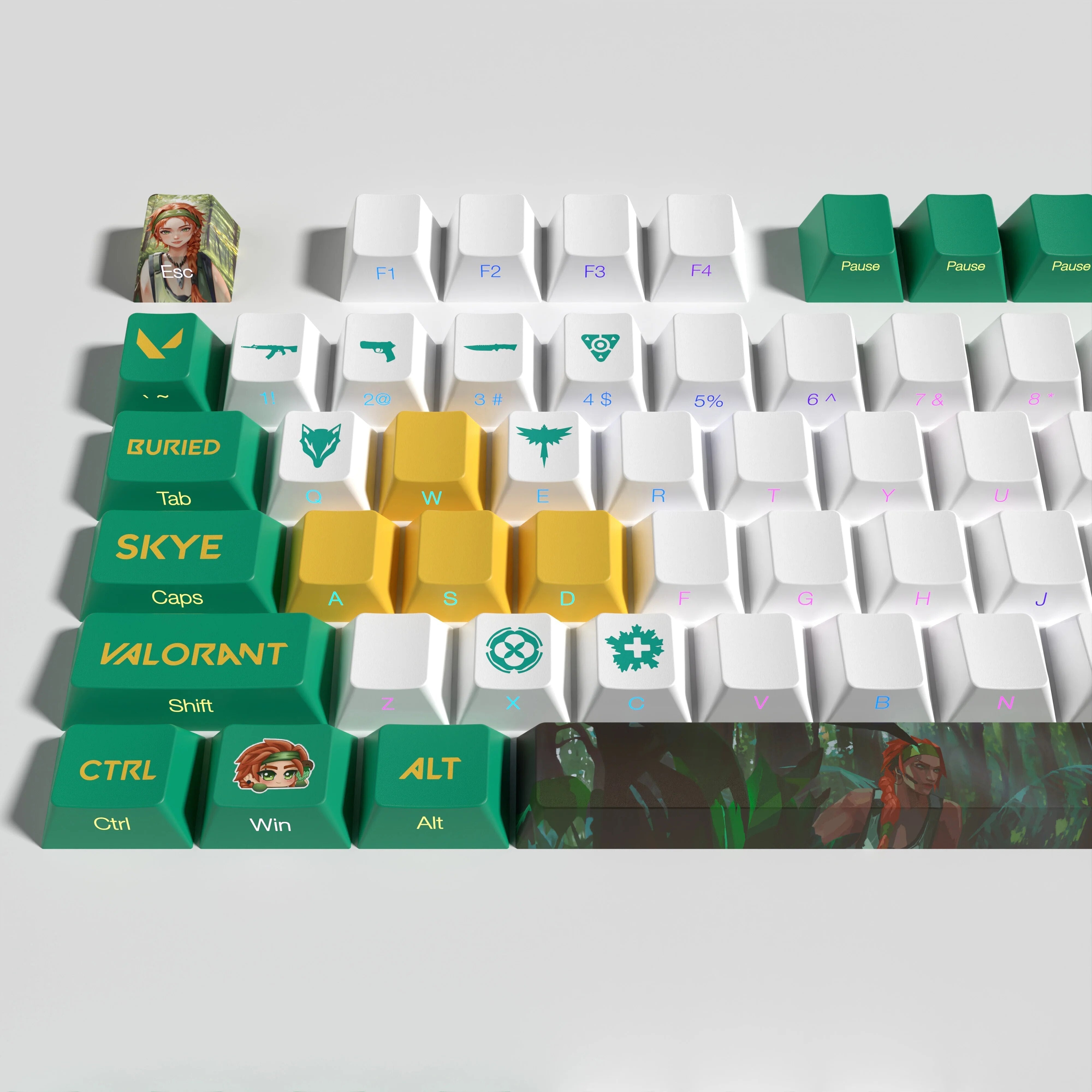 VALORANT SKYE KEYCAPS FULL SET TRANSPARENT