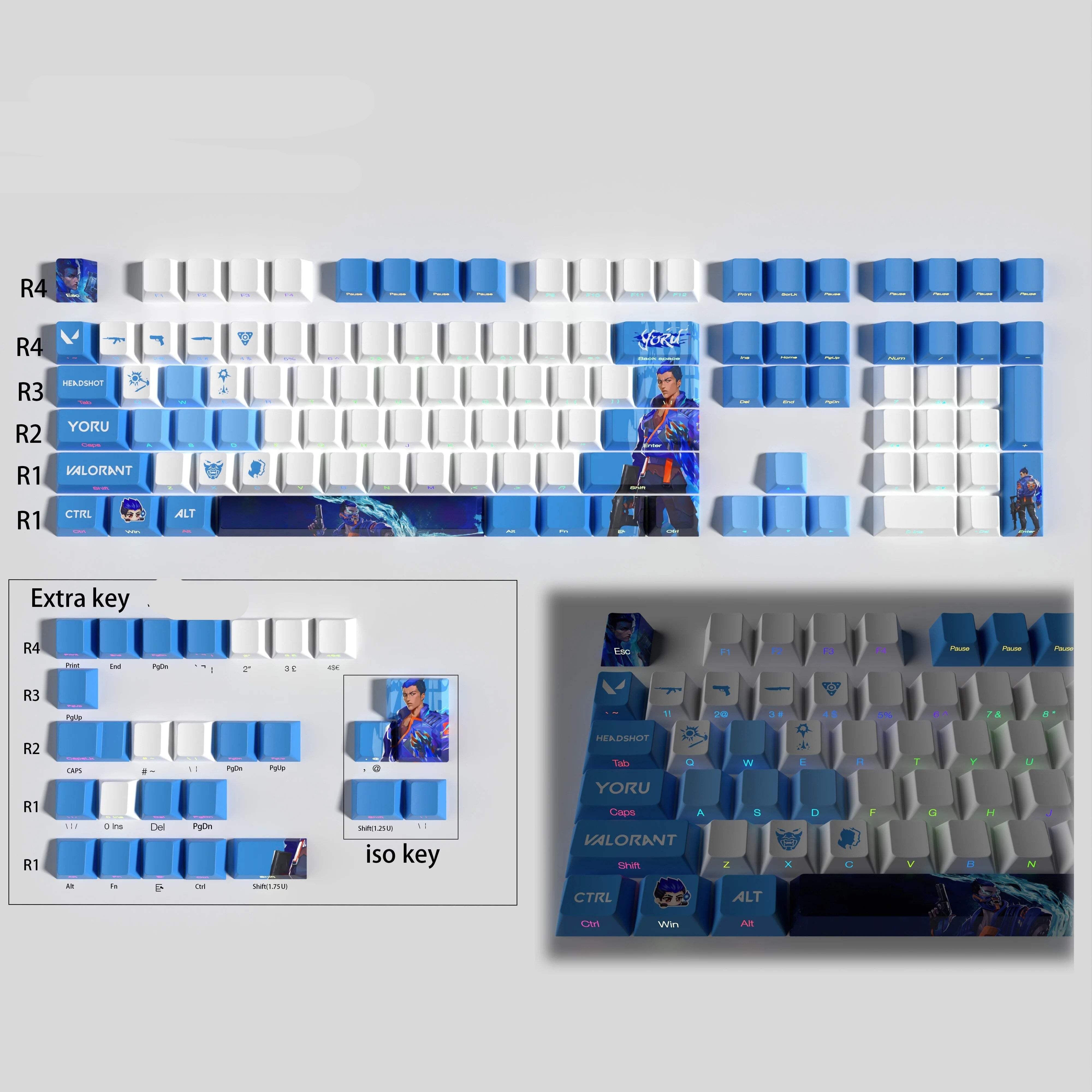 ROYU VALORANT YORU KEYCAPS FULL SET TRANSPARENT