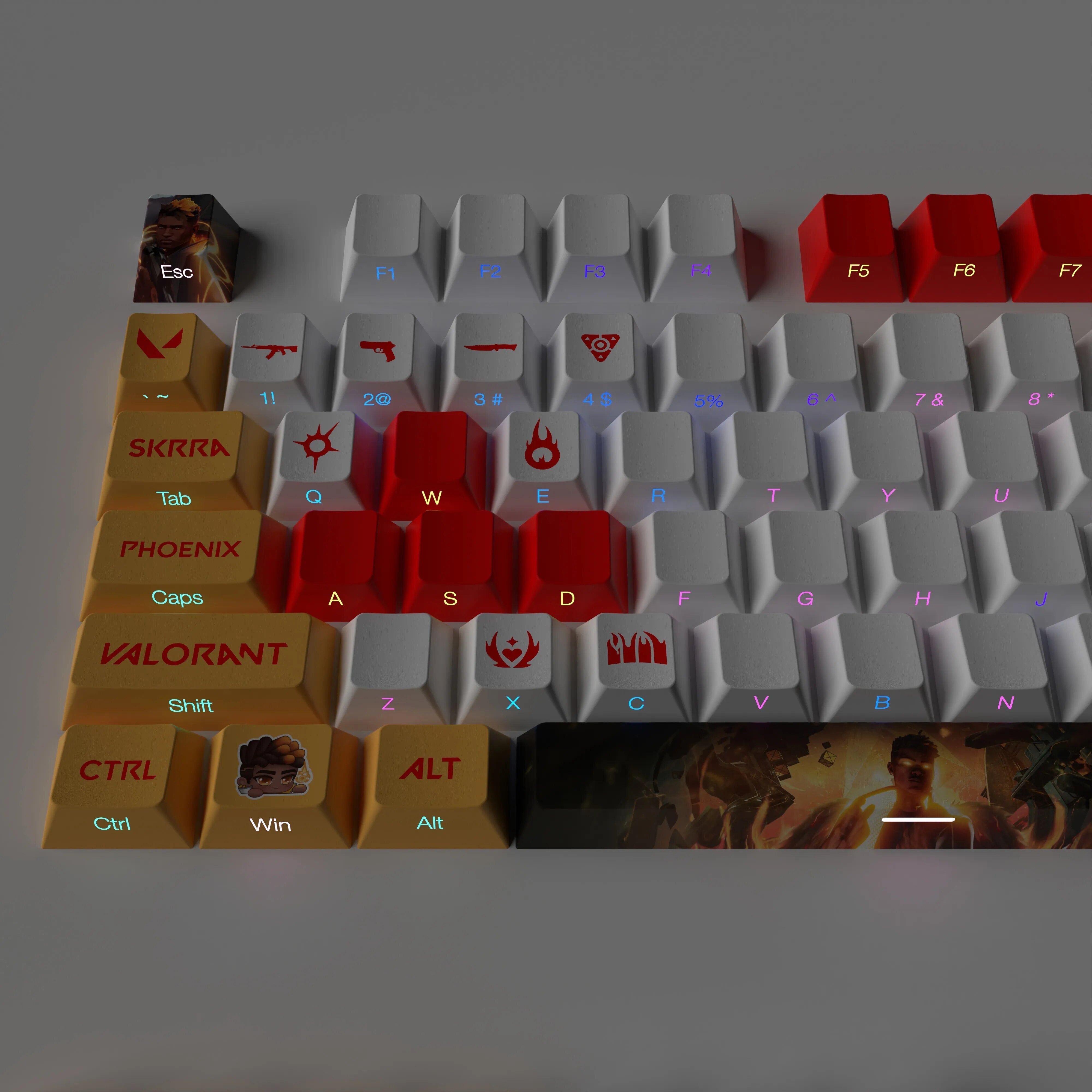 VALORANT phoenix KEYCAPS FULL SET TRANSPARENT