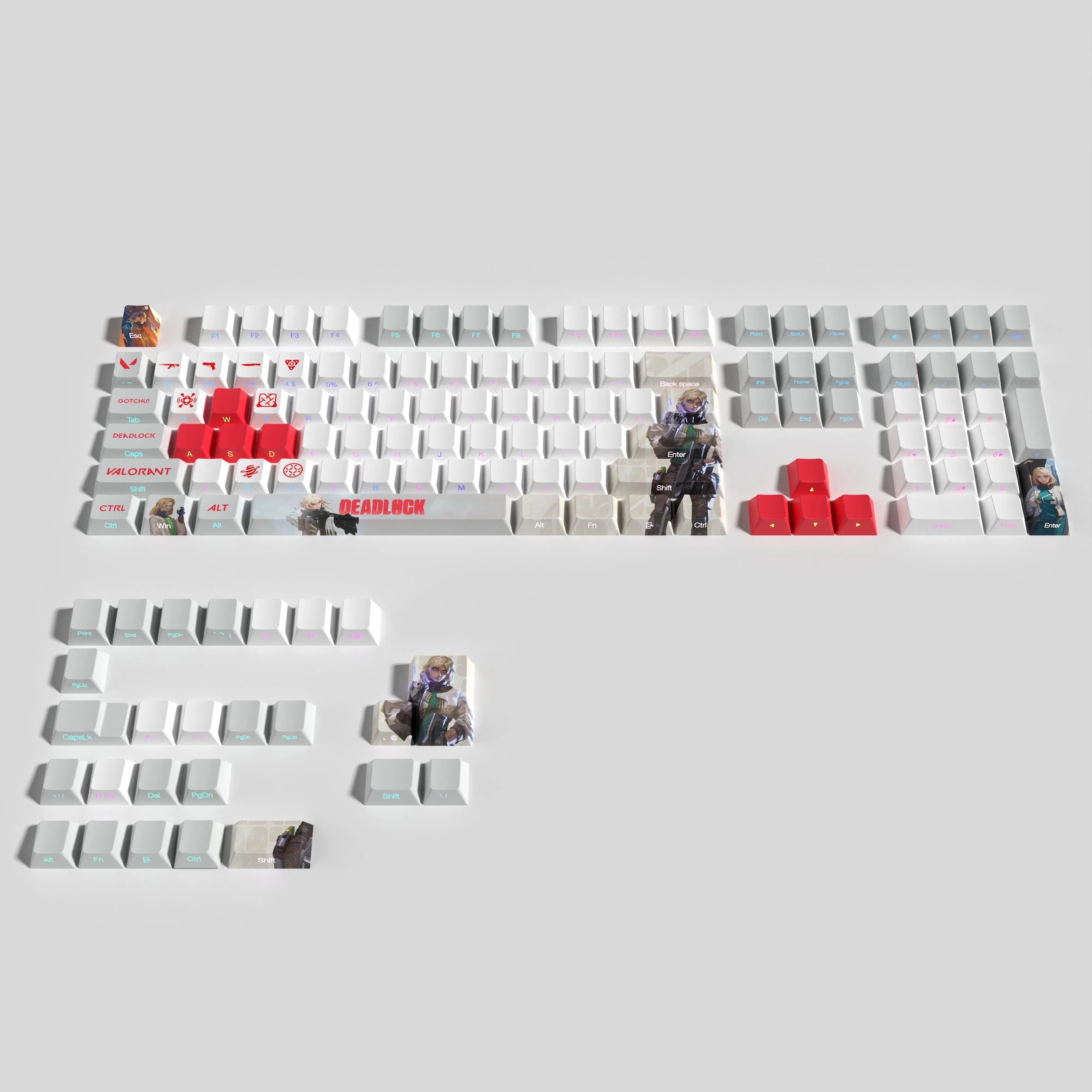 VALORANT deadlock KEYCAPS FULL SET TRANSPARENT