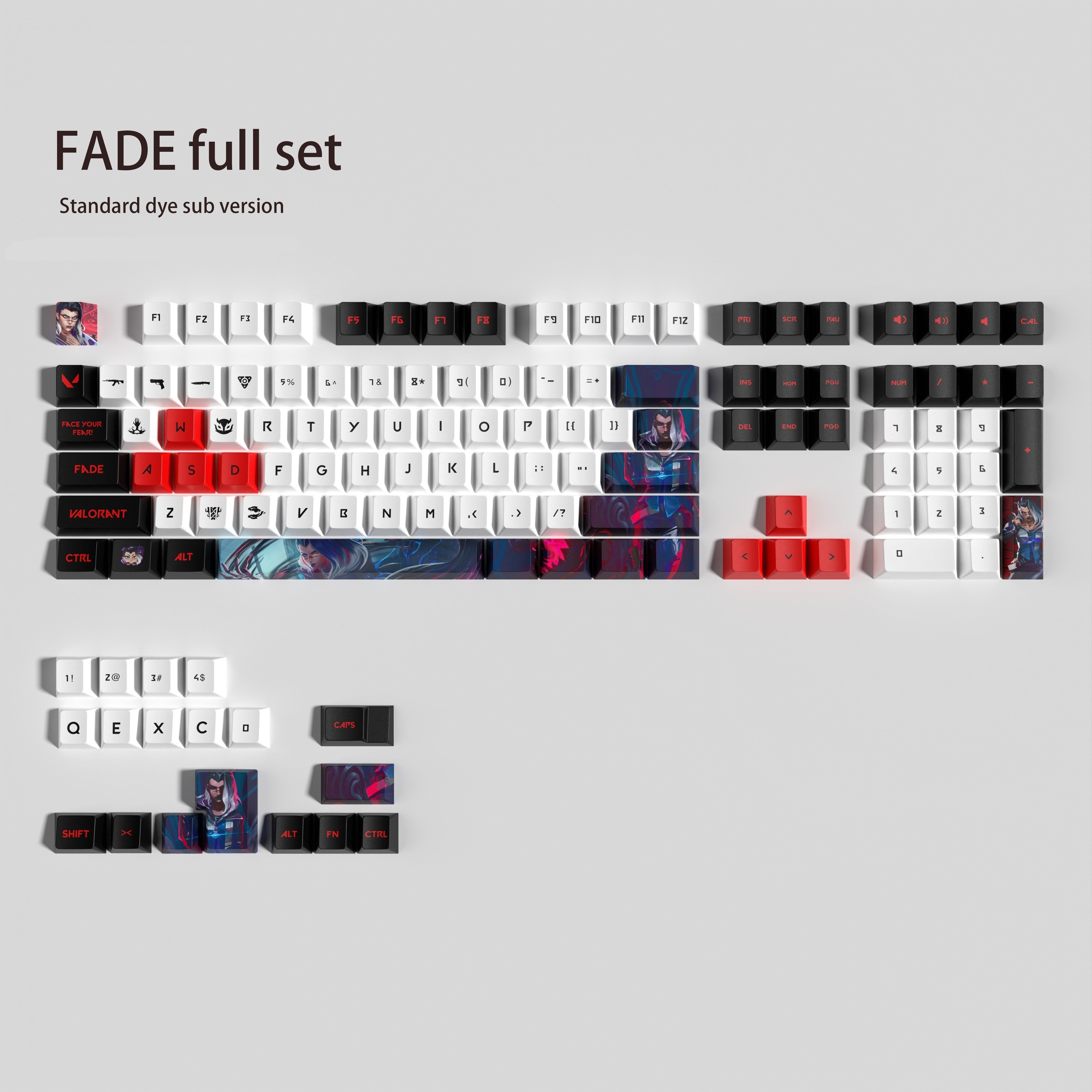 VALORANT FADE keycaps full set Transparent