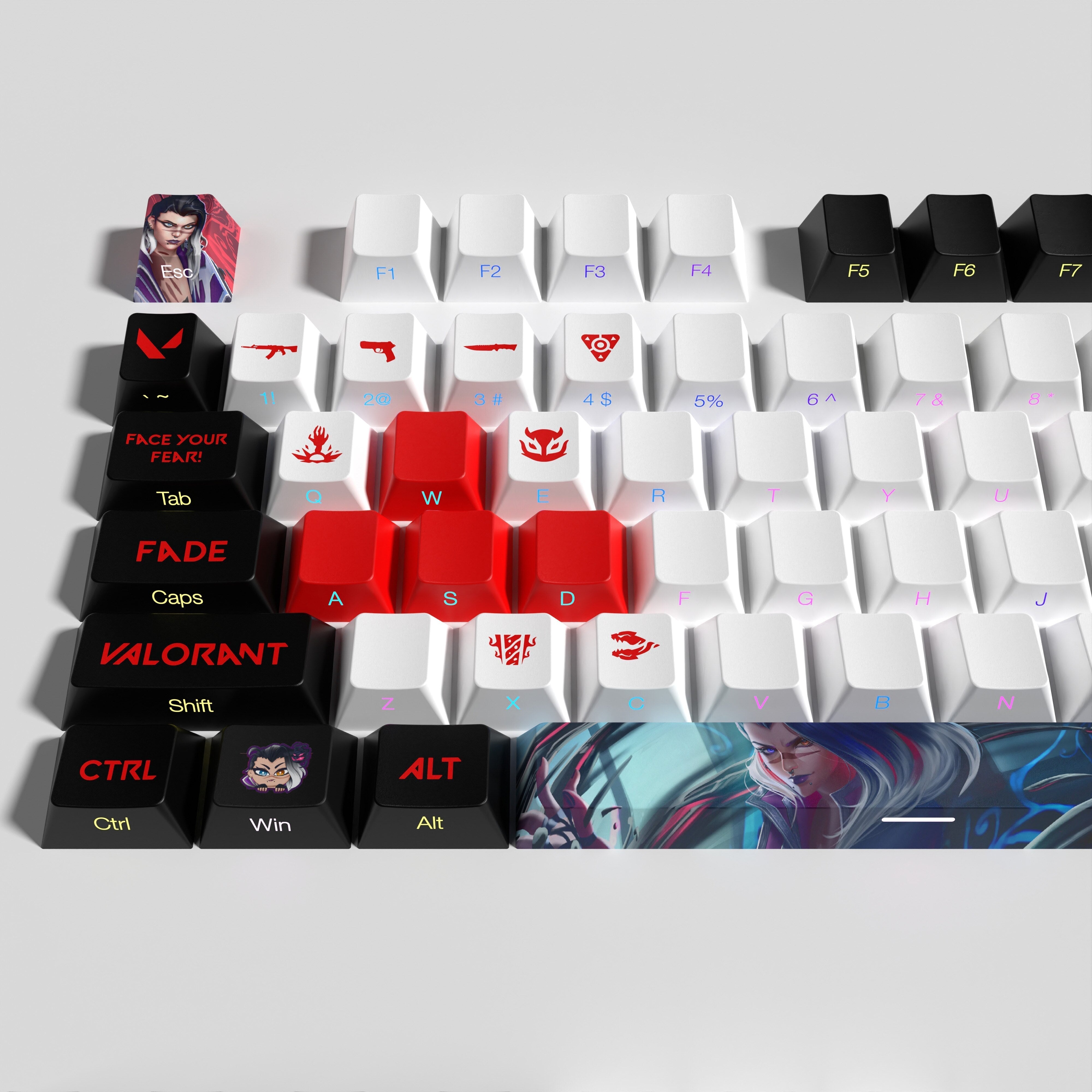 VALORANT FADE keycaps full set Transparent