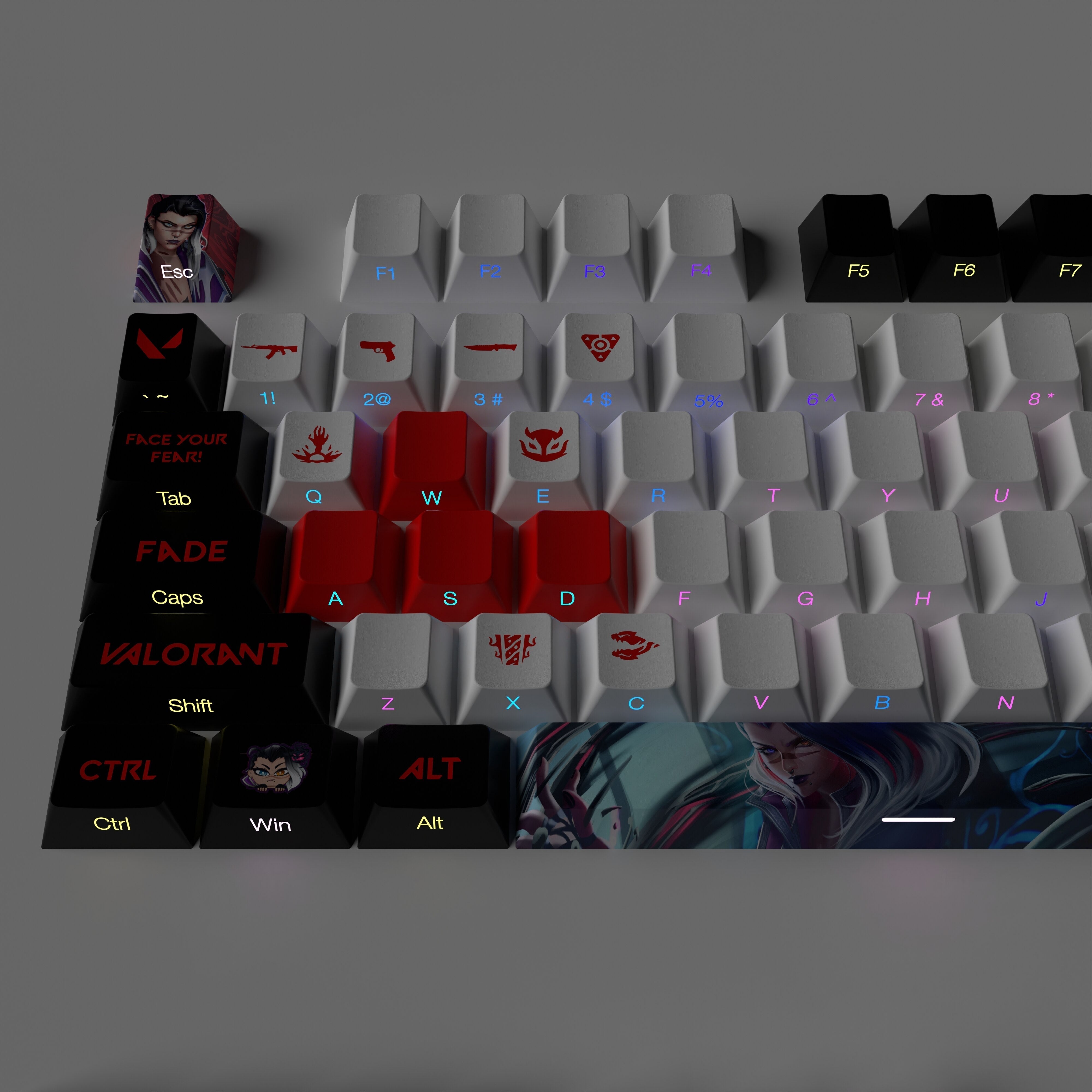 VALORANT FADE keycaps full set Transparent