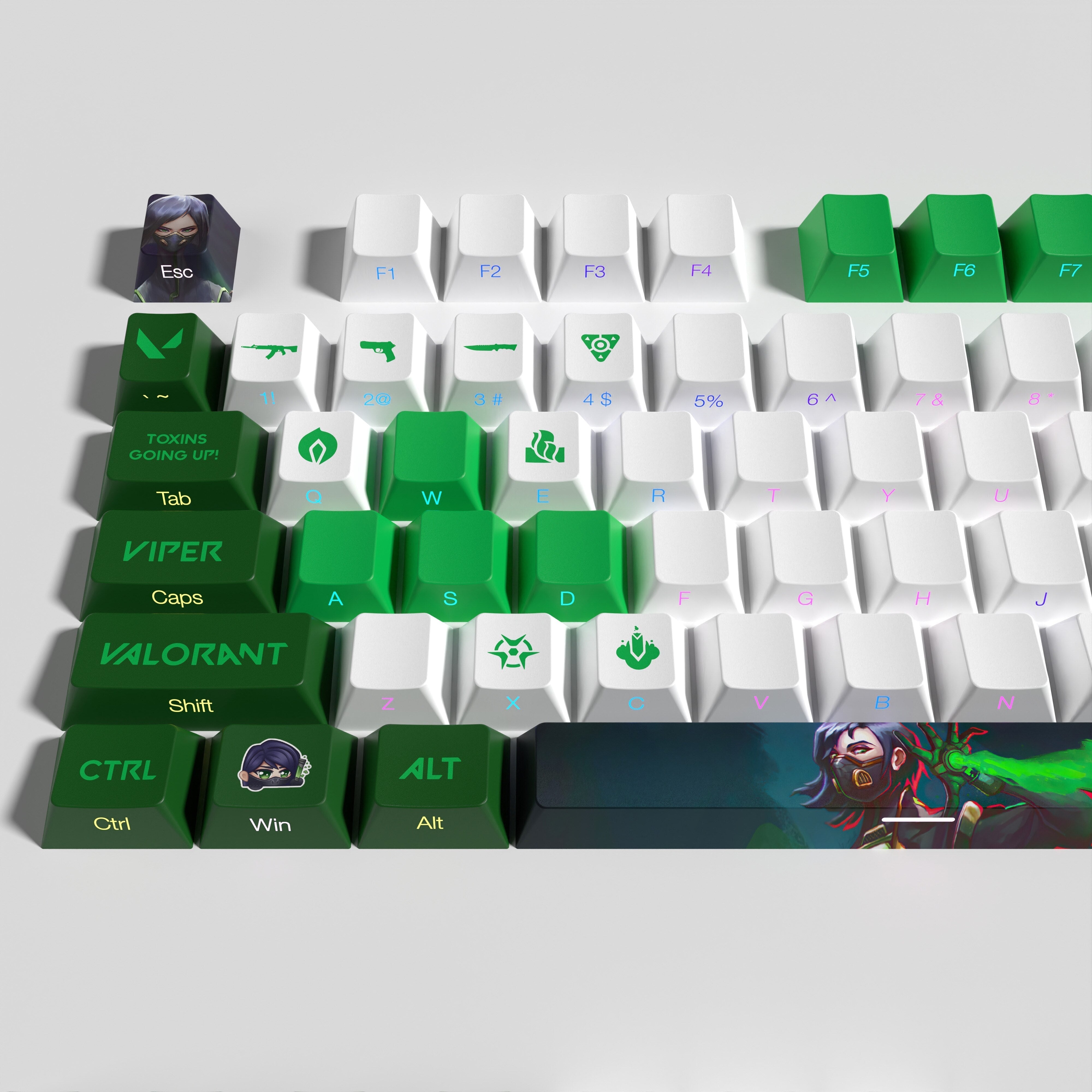 VALORANT Viper keycaps full set cherry Profile Transparent