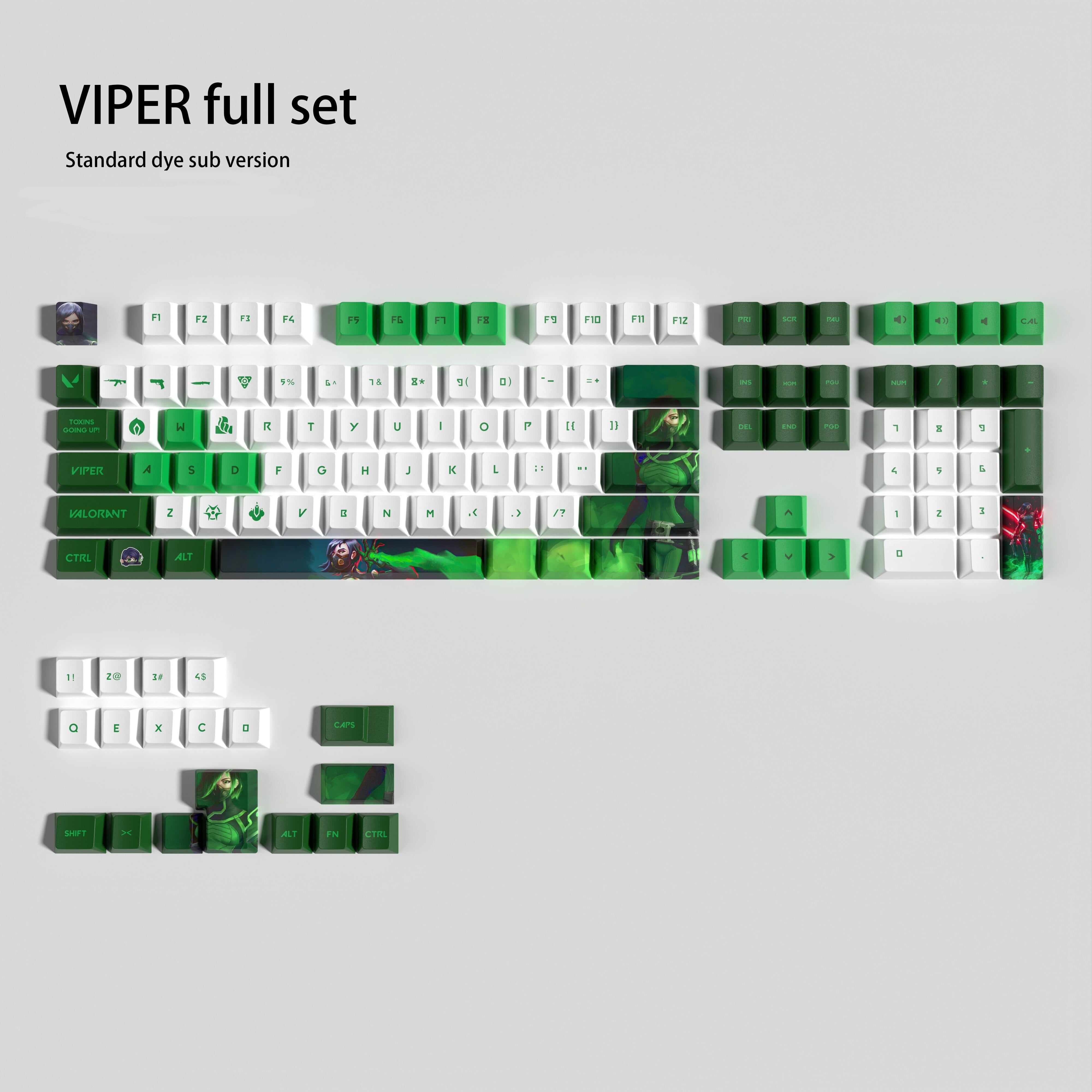 VALORANT Viper keycaps full set cherry Profile Transparent